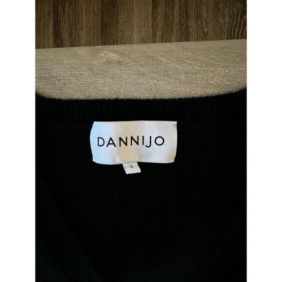 Dannijo Black V Neck Cropped Cardigan Jewel Buttons Cashmere Wool Small - Picture 4 of 8